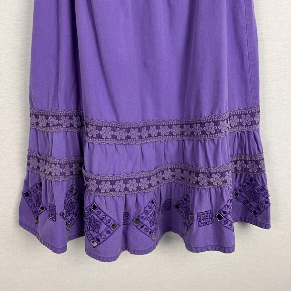 Vintage Charlotte Russe Dress Y2K Babydoll Purple Embroidered Boho Hippie Artsy - Picture 3 of 6